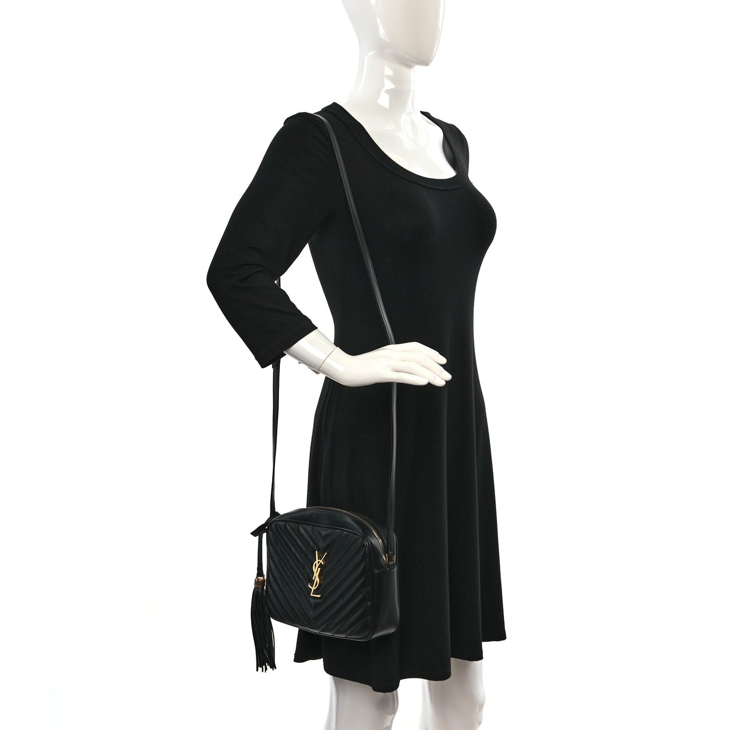 Calfskin Matelasse Monogram Lou Camera Bag Black