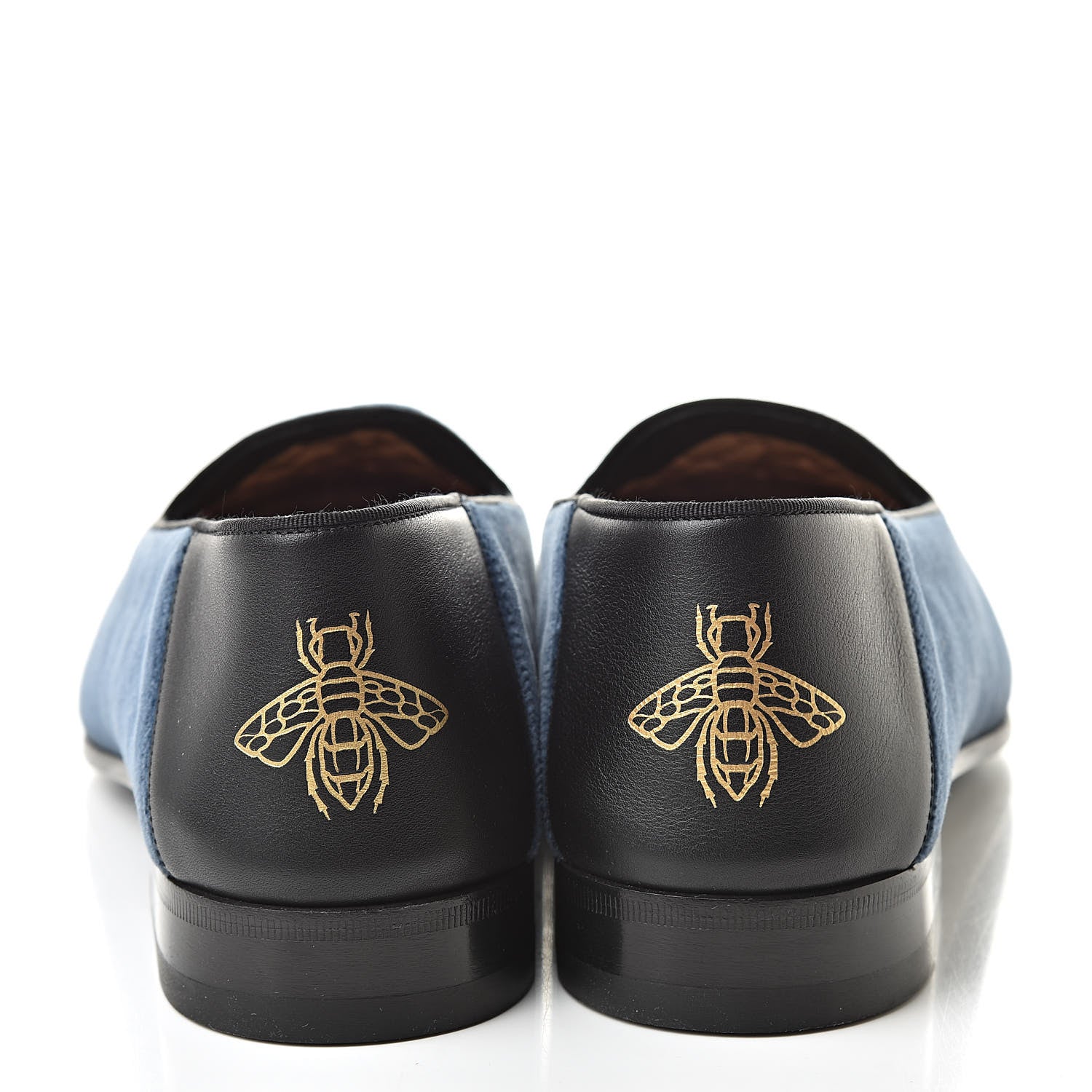 Gucci X MLB Velvet NY Yankees Embroidered Mens Loafers 8 Zaffre Black 6 of 10