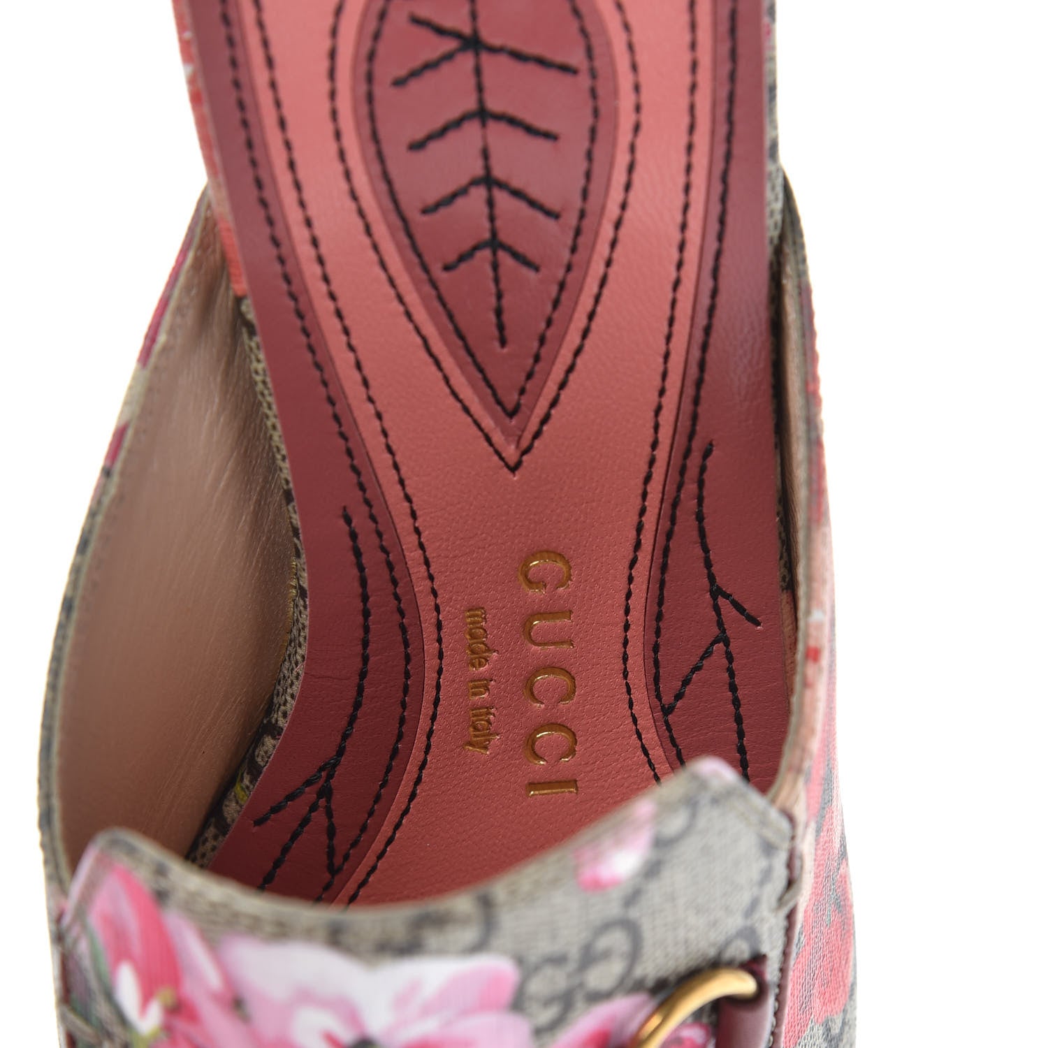 Gucci GG Supreme Monogram Blooms Womens Princetown Slippers 37 Beige Multicolor Dry Rose 6 of 8
