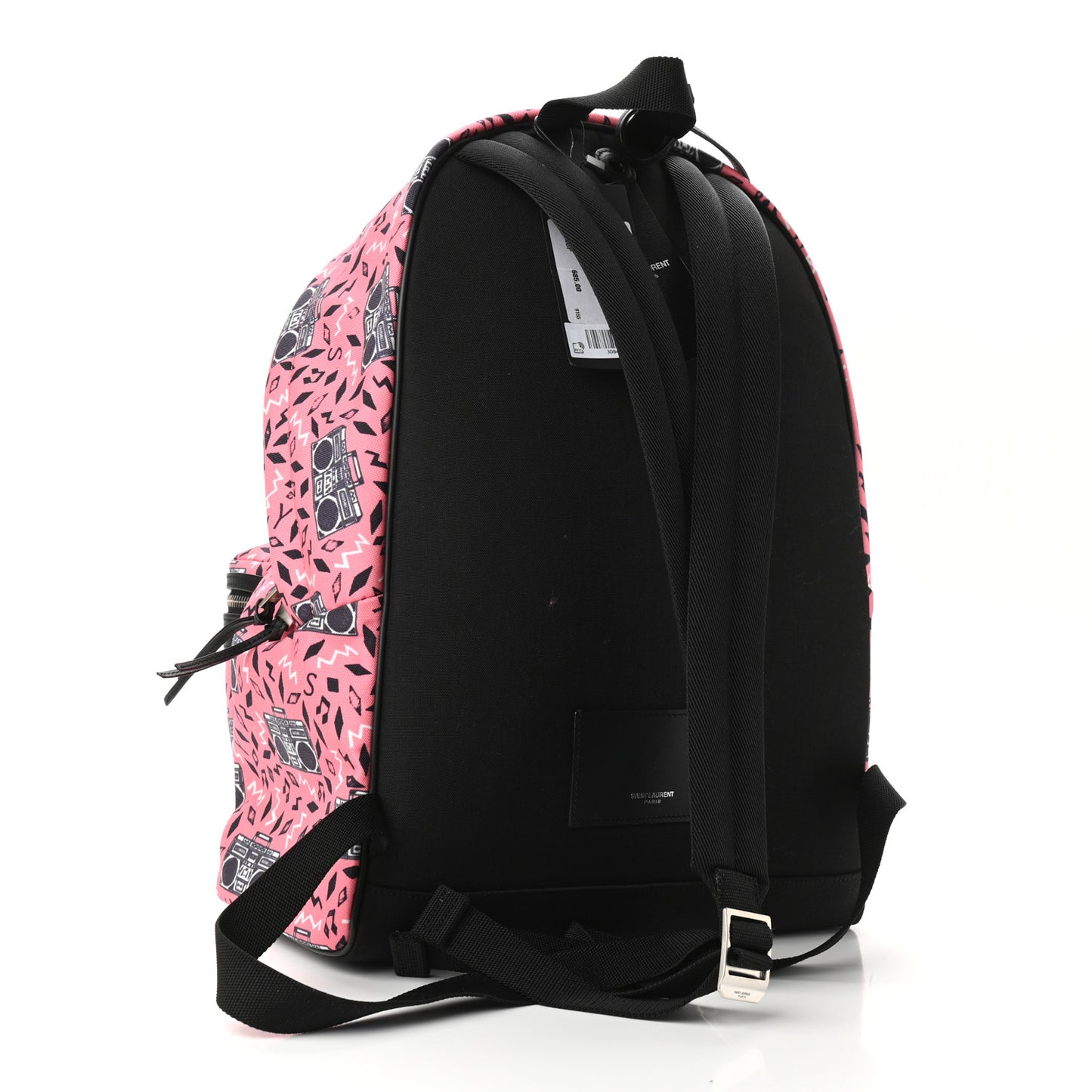 Canvas Radio Print City Backpack Pink