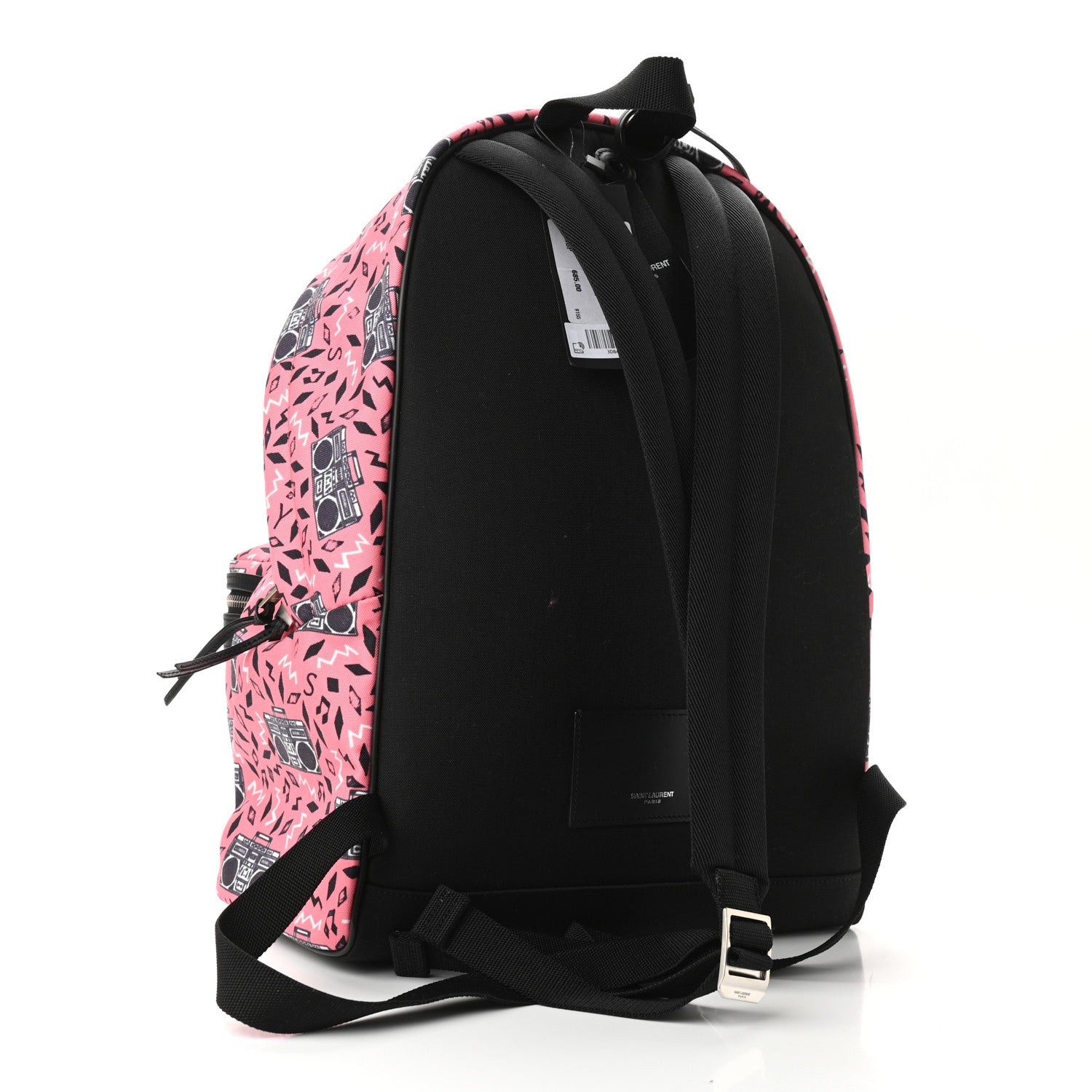 Saint Laurent Canvas Radio Print City Backpack Pink 3 of 8