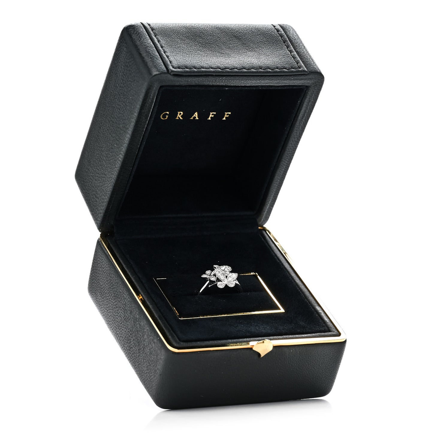 18K White Gold Diamond Mini Triple Butterfly Pave Ring 52 6