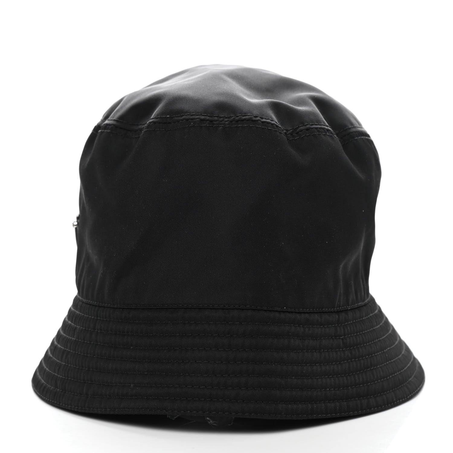 Prada Re-Nylon Metal Triangle Logo Womens Bucket Hat M Black 3 of 9