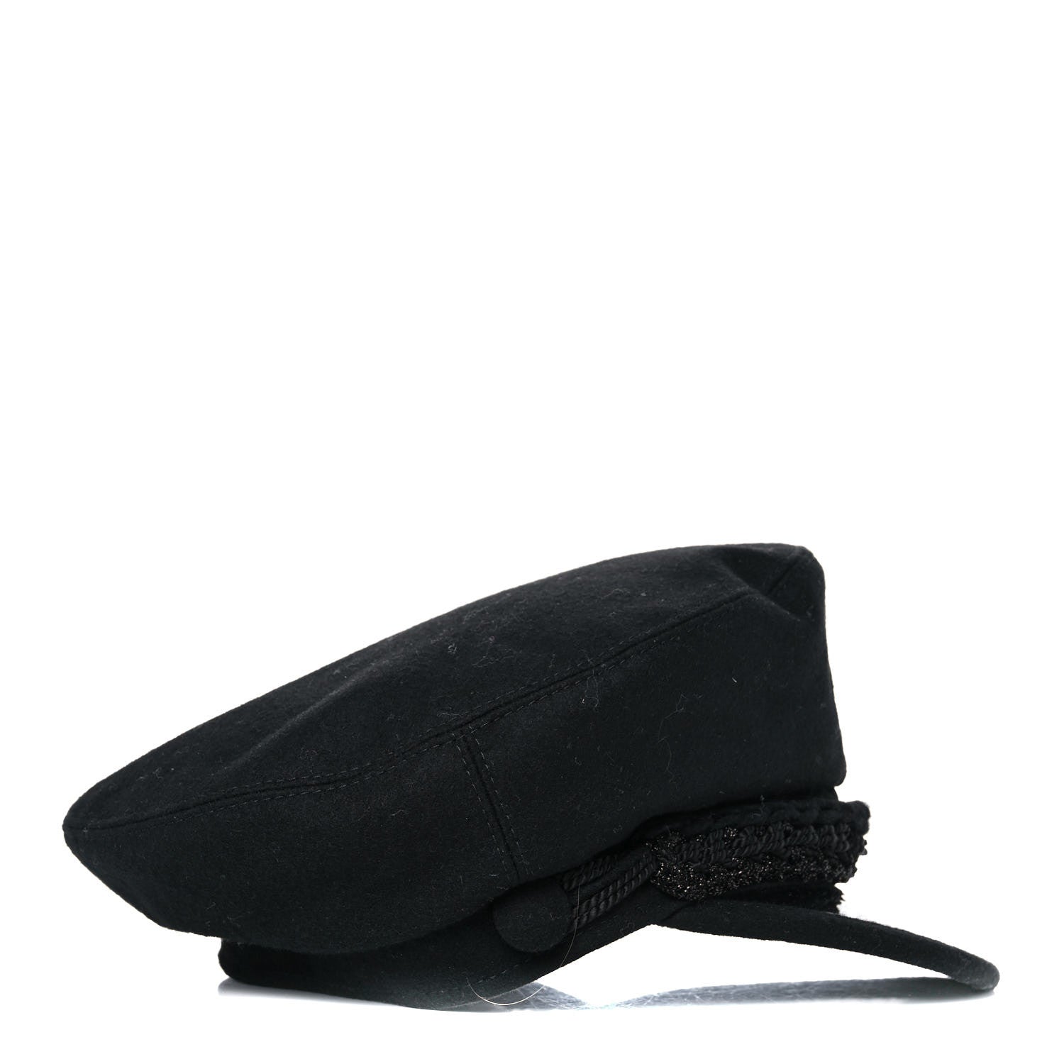 Chanel Wool Patent CC Cap Hat L Black 5 of 8