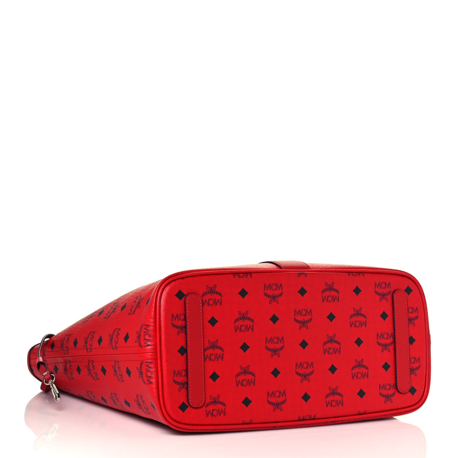 MCM Visetos Medium Liz Reversible Shopper Tote Ruby Red 5 of 19