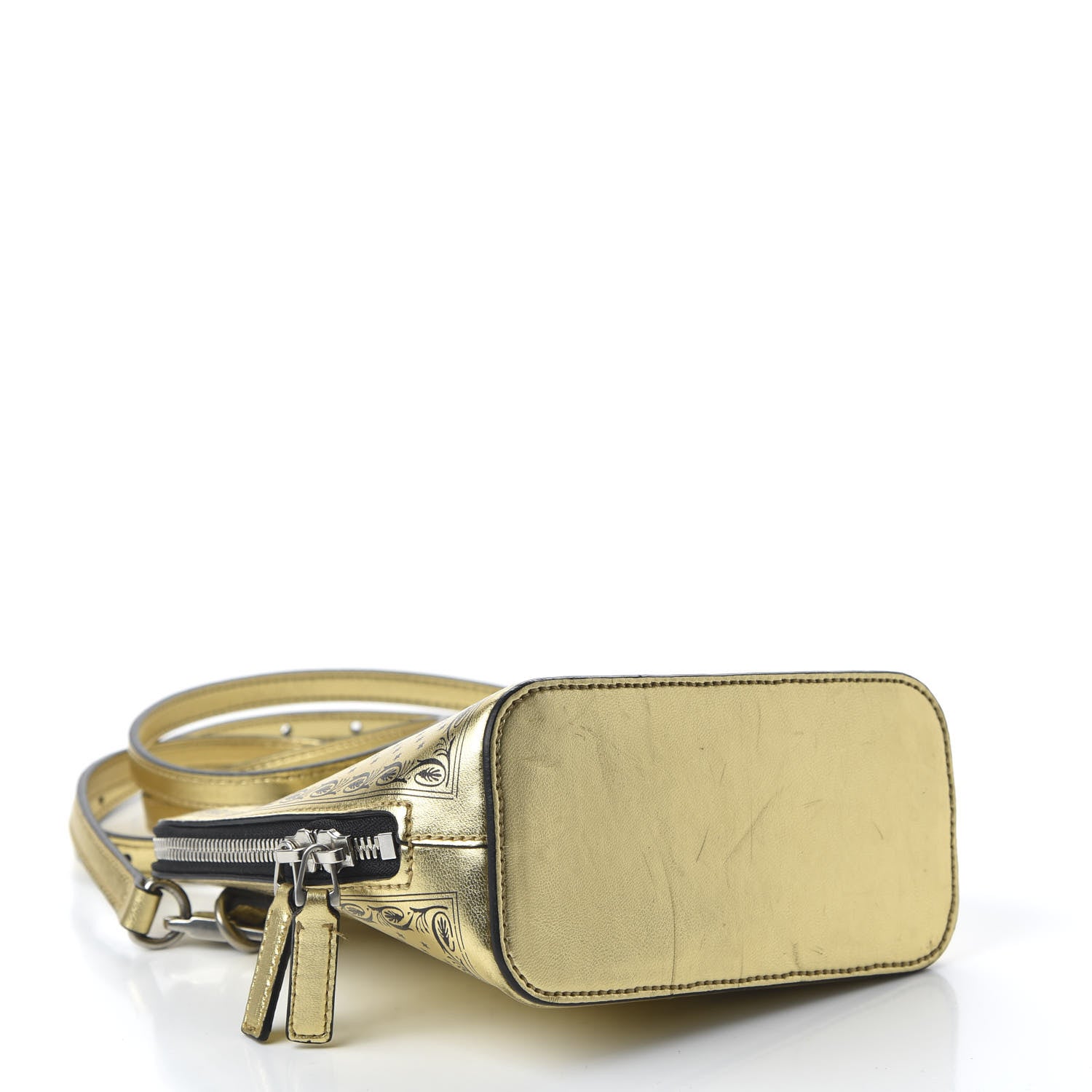 Gucci X SEGA Calfskin GUCCY Stars Mini Dome Shoulder Bag Gold 5 of 11