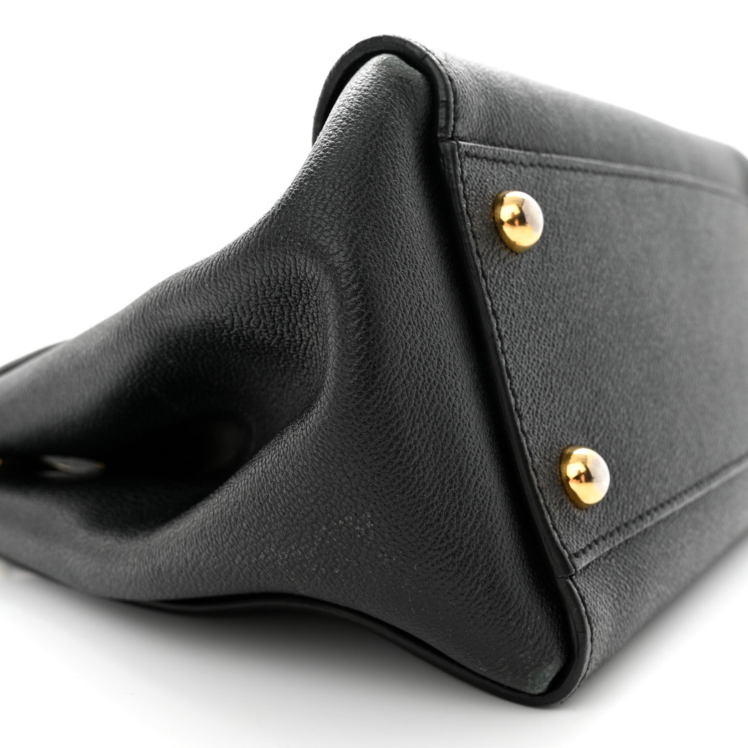 Burberry Soft Grain Calfskin Medium Buckle Tote Black 8 of 16