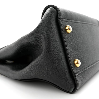 Burberry Soft Grain Calfskin Medium Buckle Tote Black 8 of 16