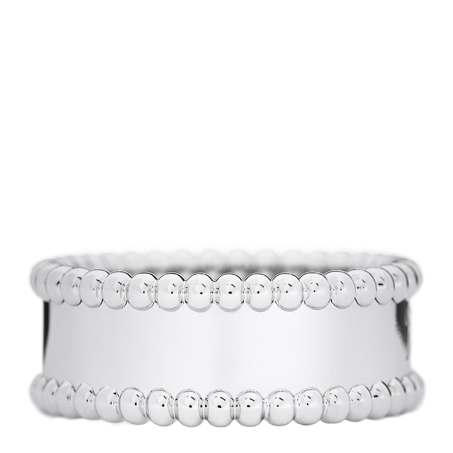 Van Cleef & Arpels 18K White Gold Perlee Signature Ring 52 6 3 of 5