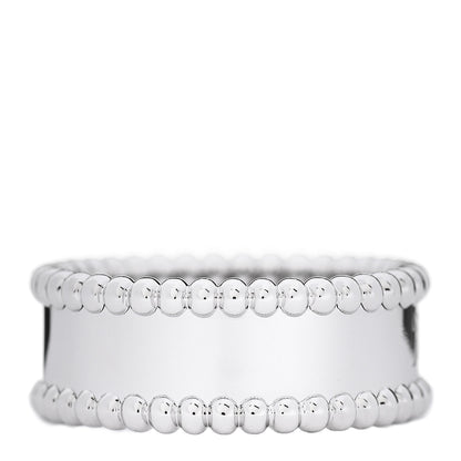 Van Cleef & Arpels 18K White Gold Perlee Signature Ring 52 6 3 of 5