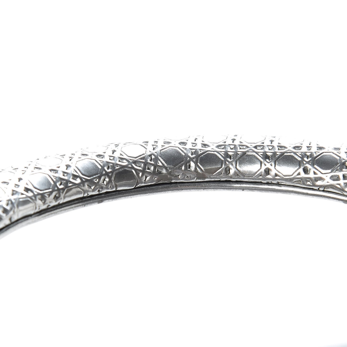 Metallic Patent Micro-Cannage Medium Lady Dior Silver