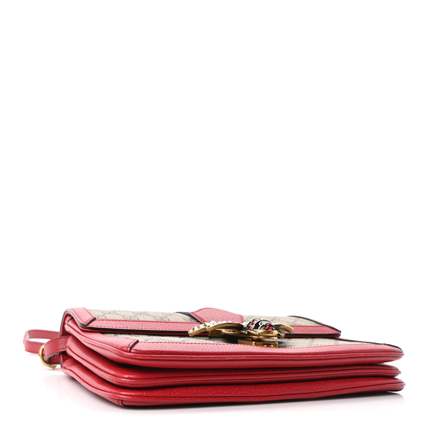 GG Supreme Monogram Medium Queen Margaret Shoulder Bag Red