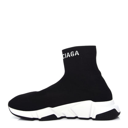 Balenciaga Neoprene Knit Womens Hi Speed Sneakers 39 Black White 1 of 10
