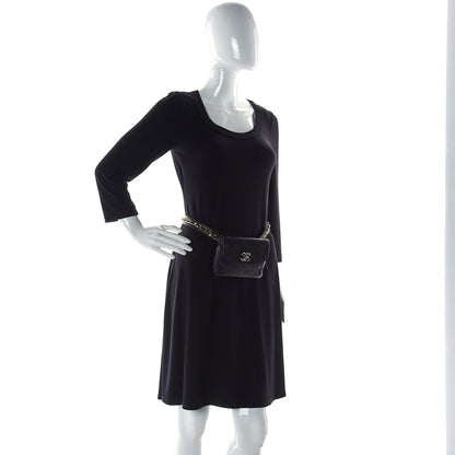 Chanel Lambskin Diamond Stitched Flap Waist Belt Bag 75 30 Black 2 of 15