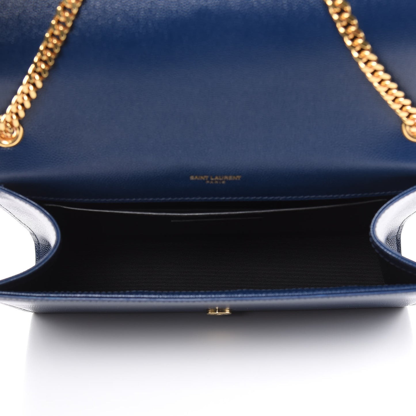 Grain De Poudre Medium Classic Monogram Kate Satchel Denim Blue