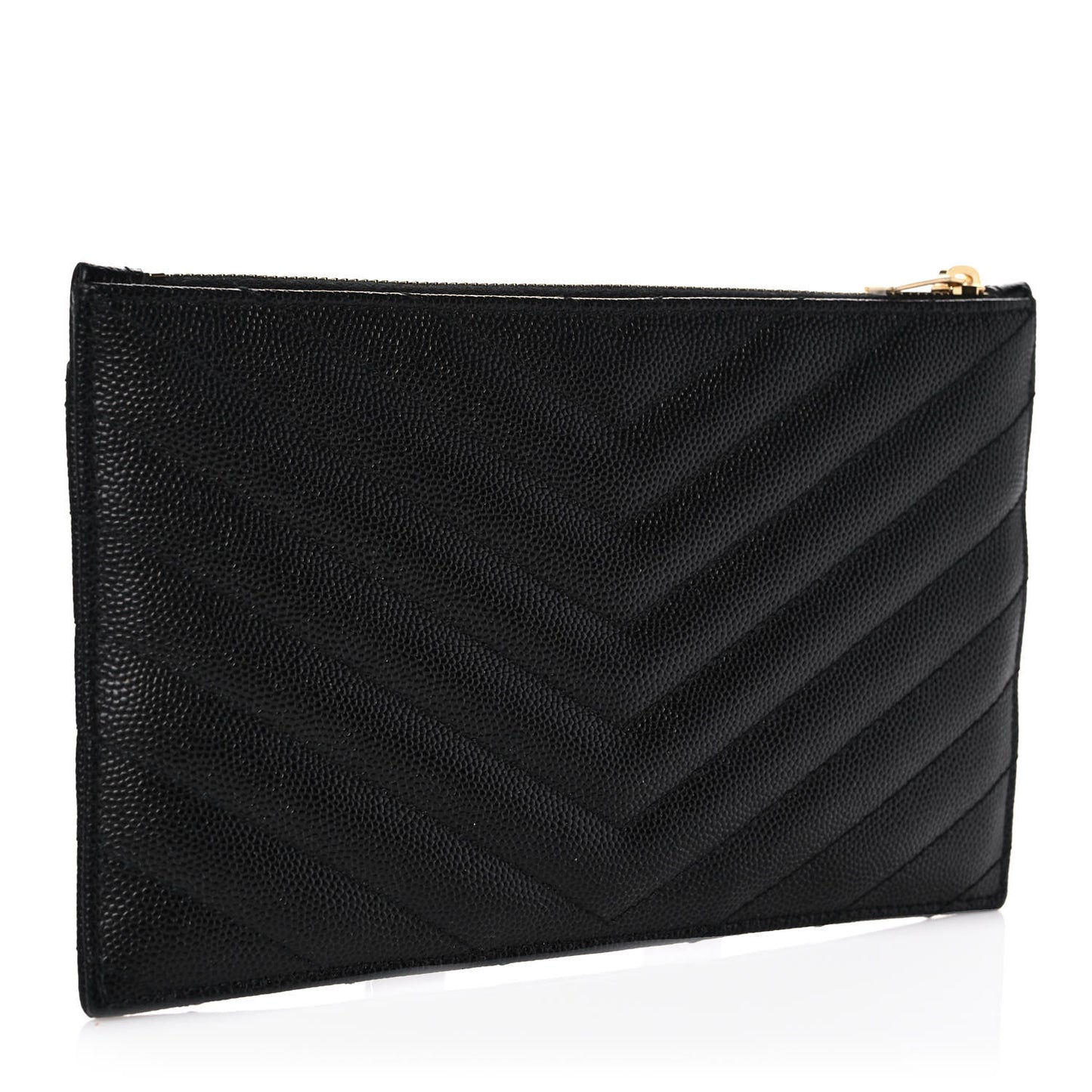 Grain De Poudre Chevron Monogram Large Bill Pouch Black
