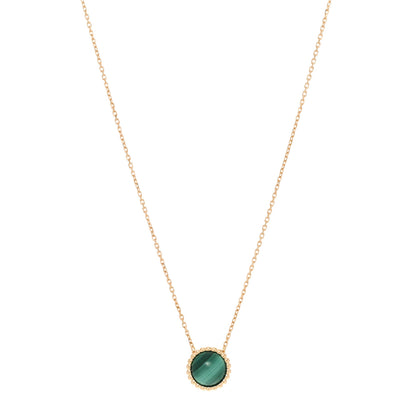 Van Cleef & Arpels 18K Yellow Gold Malachite Perlee Couleurs Pendant Necklace 1 of 5