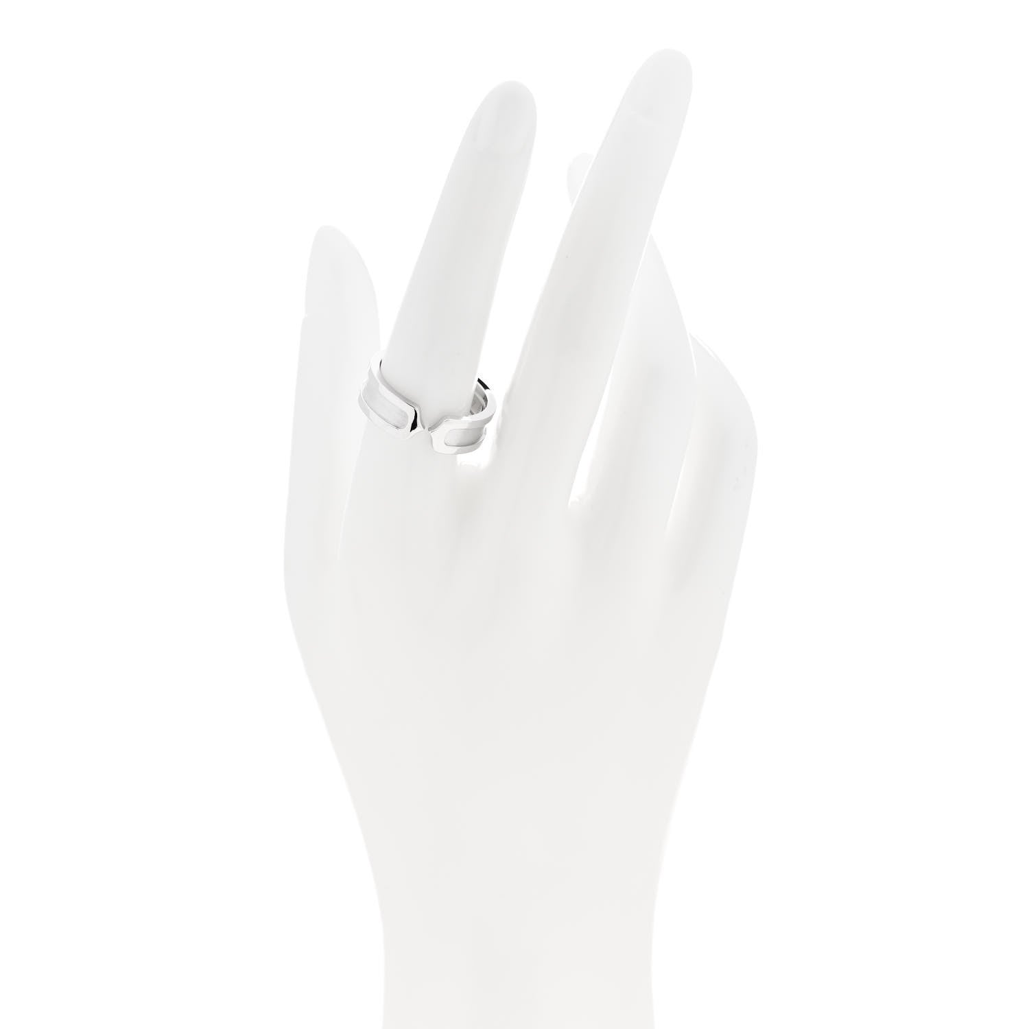 Cartier 18K White Gold 6.5mm C De Cartier Ring 57 8 2 of 5