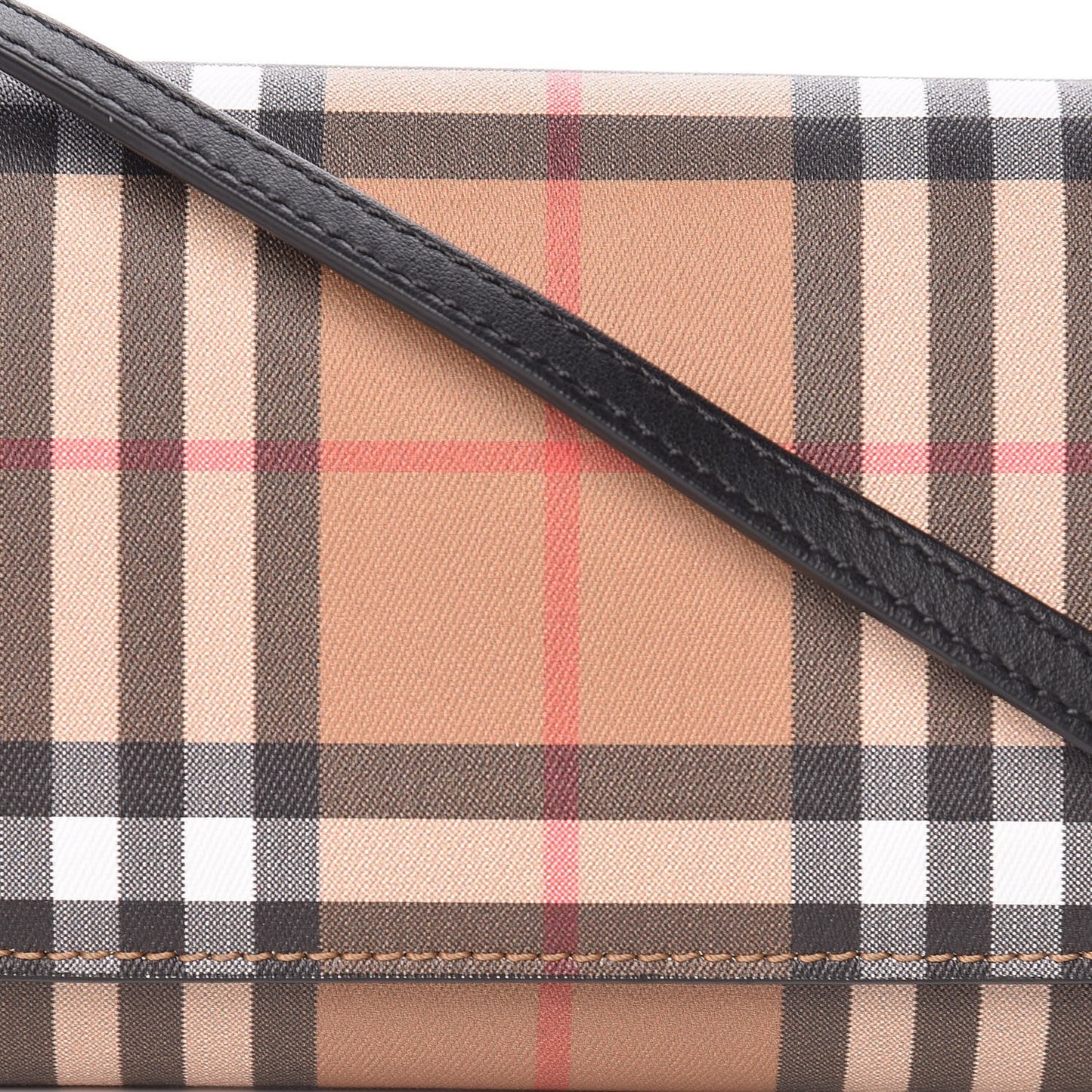 Vintage Check Henley Wallet On Chain Black