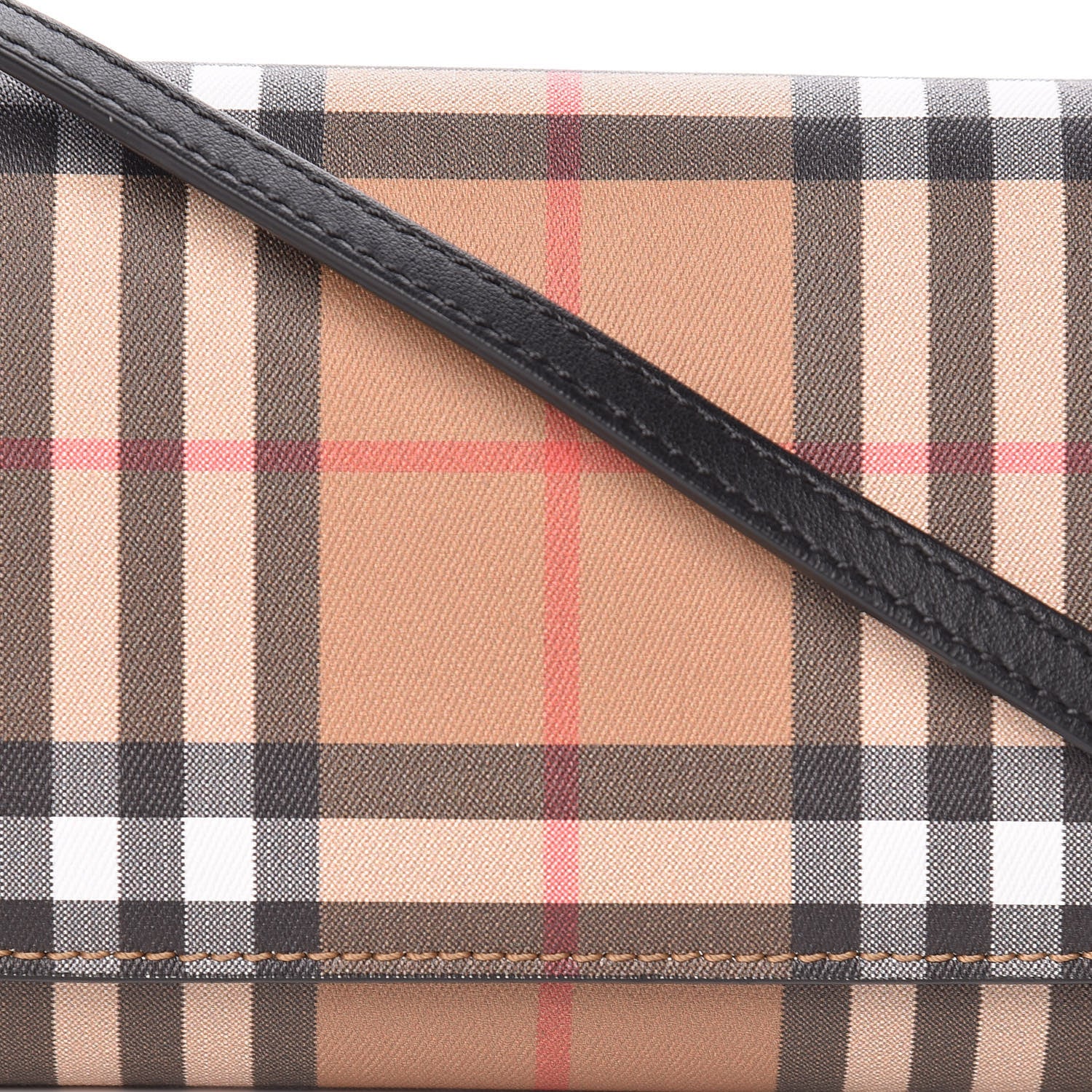 Burberry Vintage Check Henley Wallet On Chain Black 9 of 11