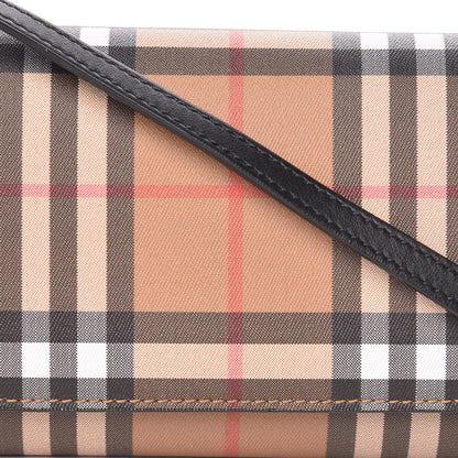 Burberry Vintage Check Henley Wallet On Chain Black 9 of 11