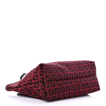 Fendi Zucchino Tote Red Black 6 of 13