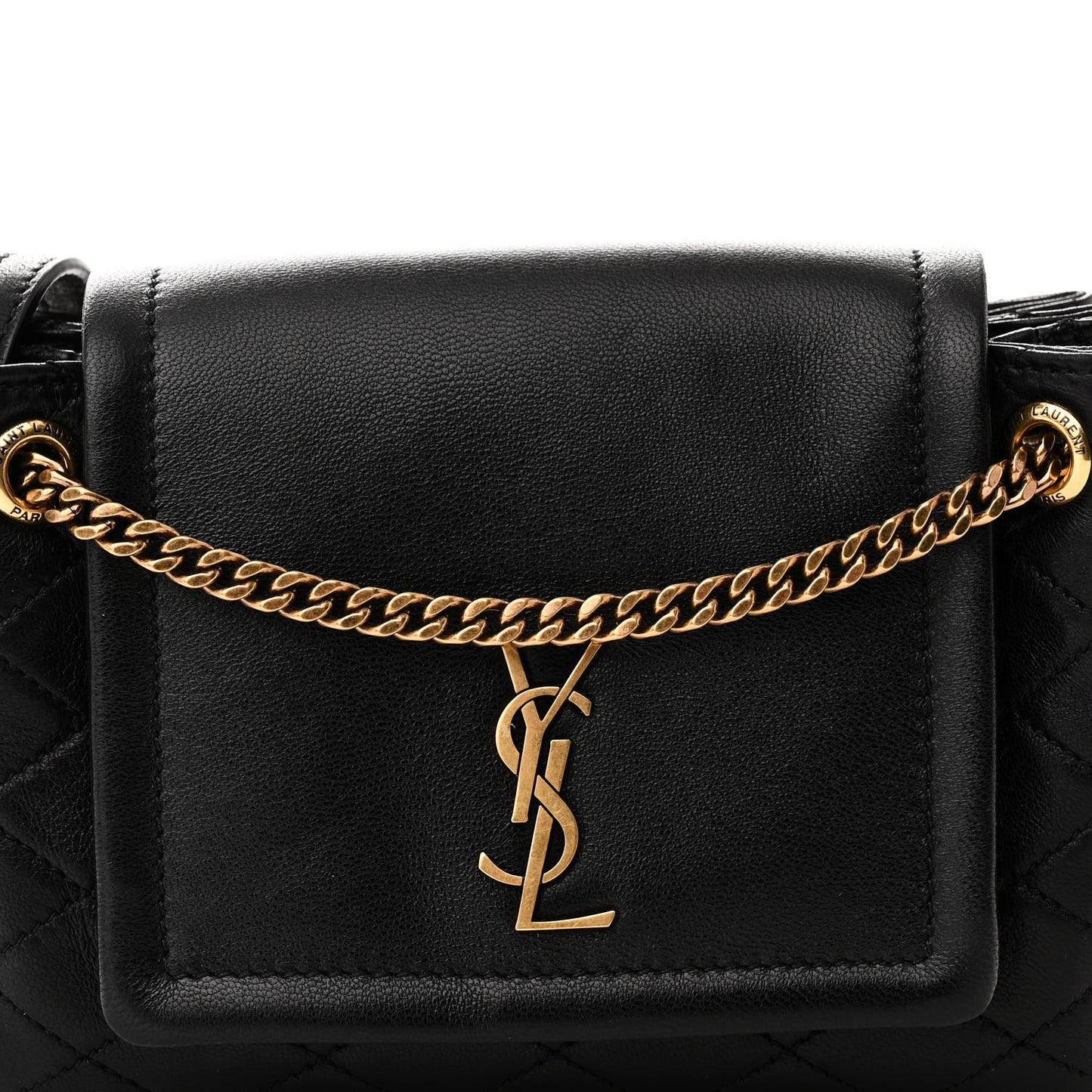 Lambskin Quilted Monogram Mini Nolita Black
