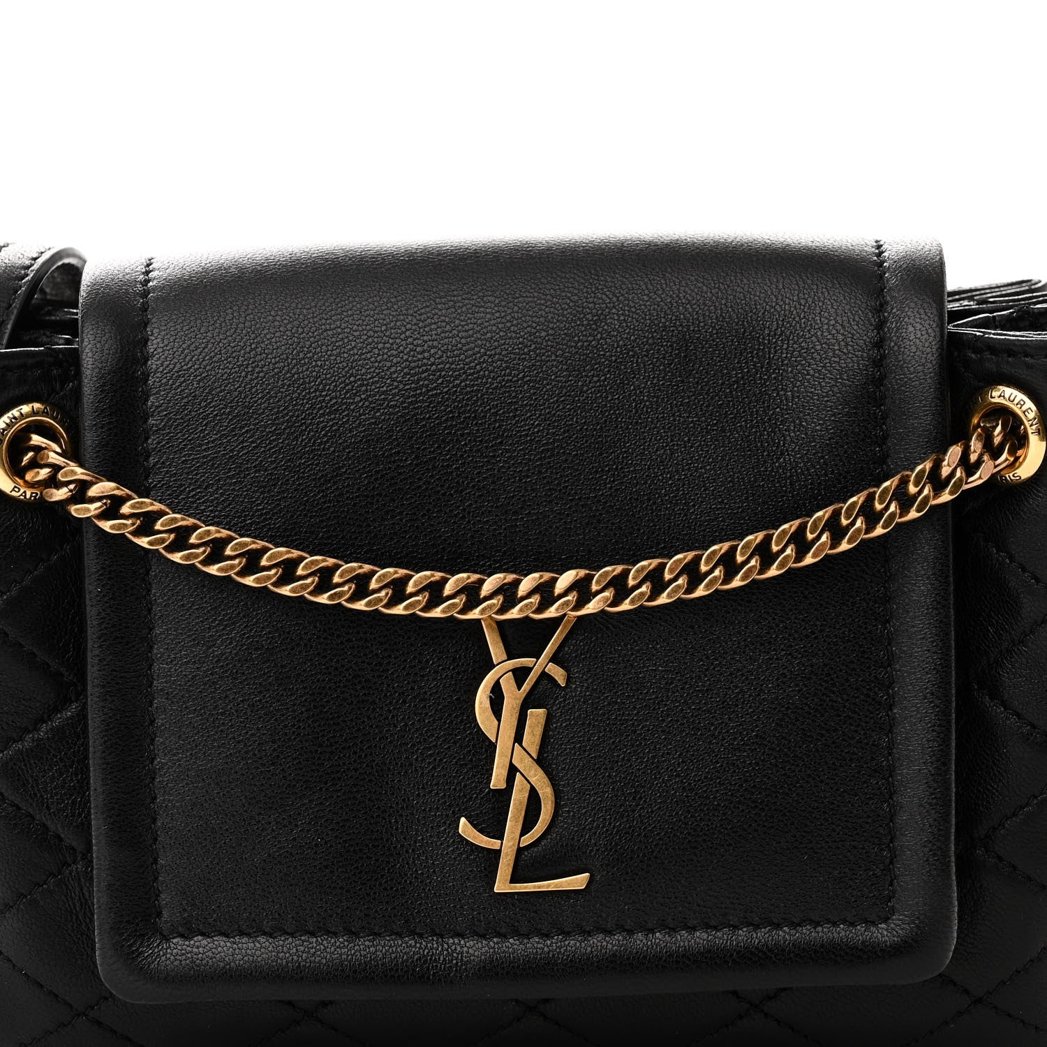 Saint Laurent Lambskin Quilted Monogram Mini Nolita Black 8 of 10