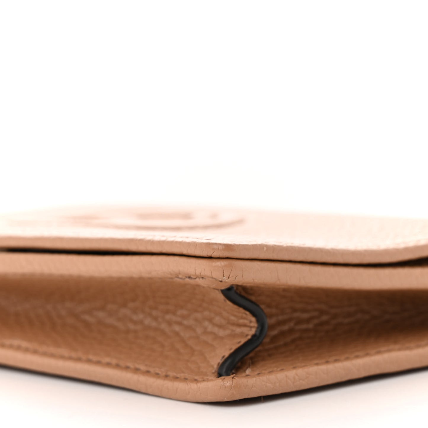 Pebbled Calfskin Soho Wallet On Chain Camelia