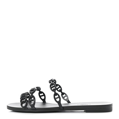 Hermes TPU Rivage Sandals 37 Black 1 of 7