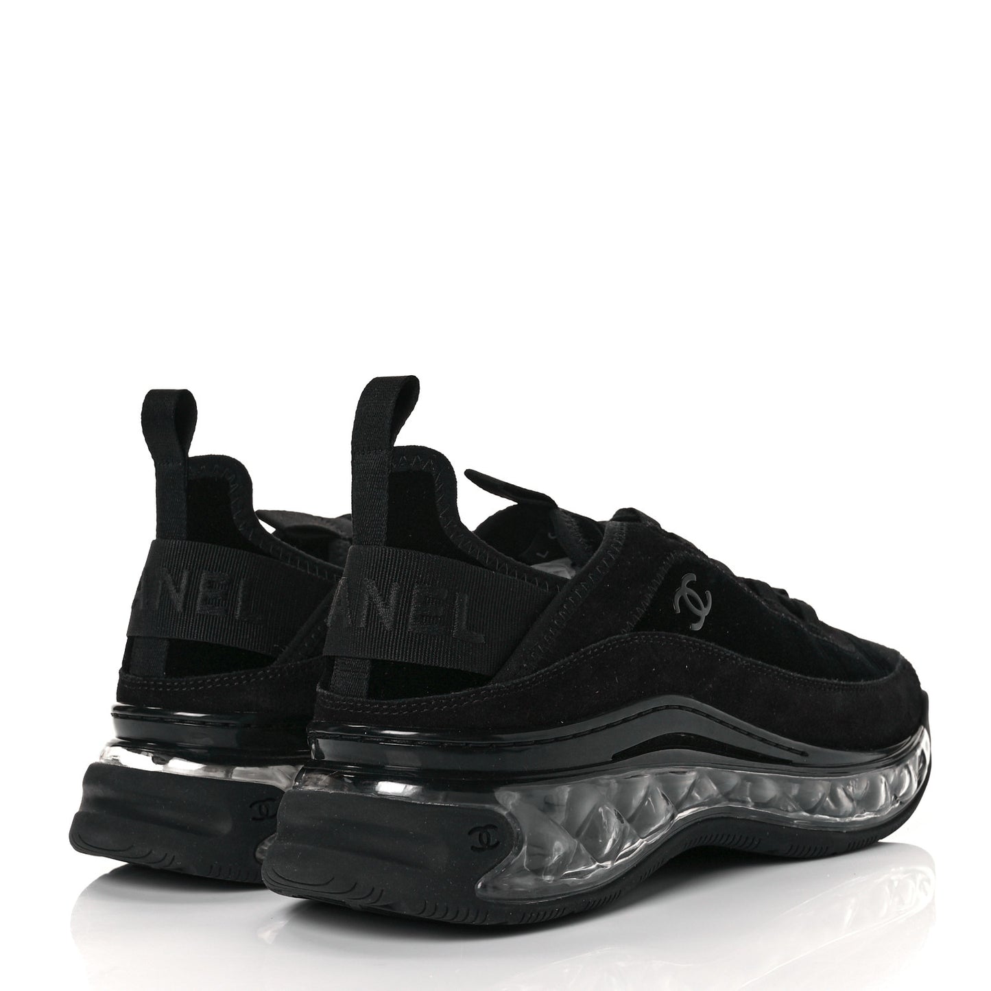 Suede Calfskin Velvet Grosgrain CC Sneakers 39.5 Black