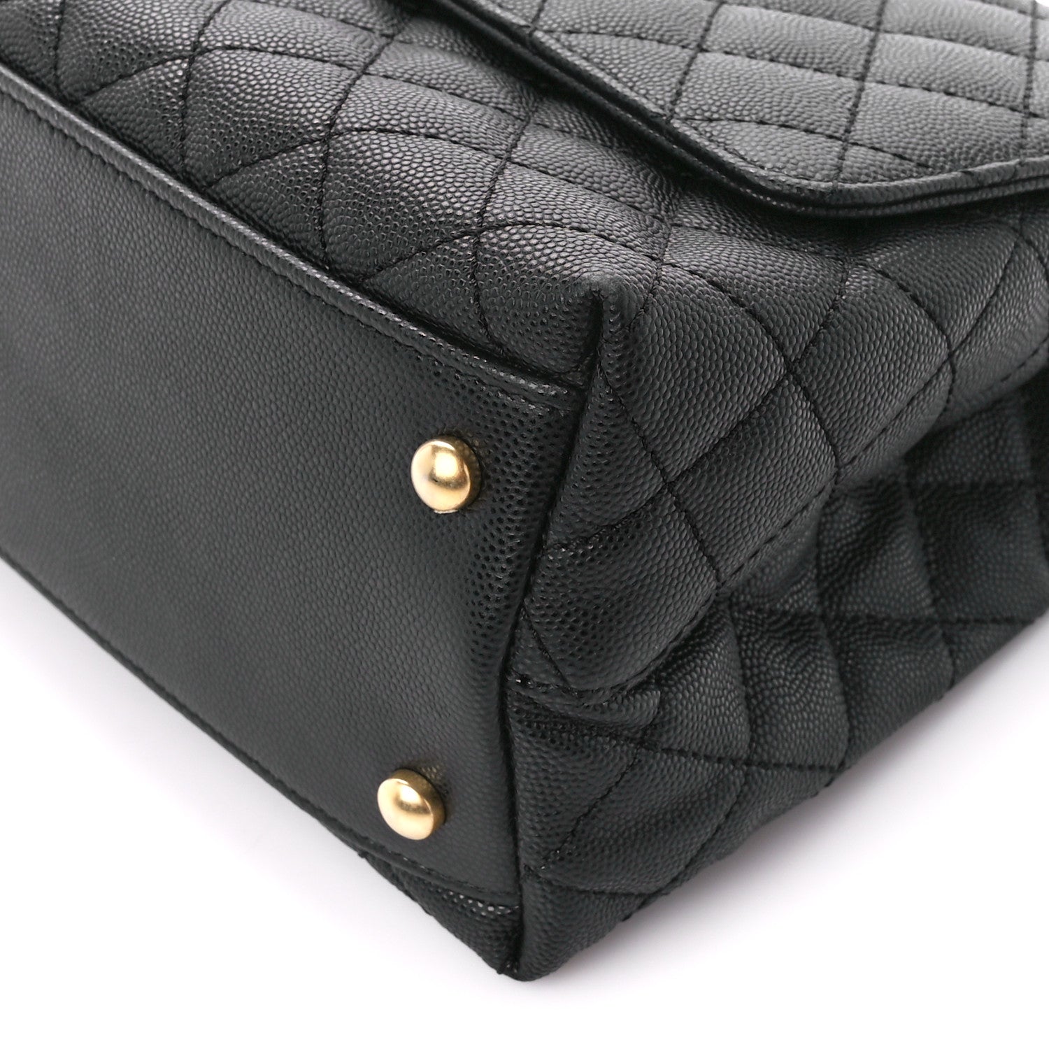 Chanel Caviar Quilted Small Coco Chain Handle Flap Black 11 of 12