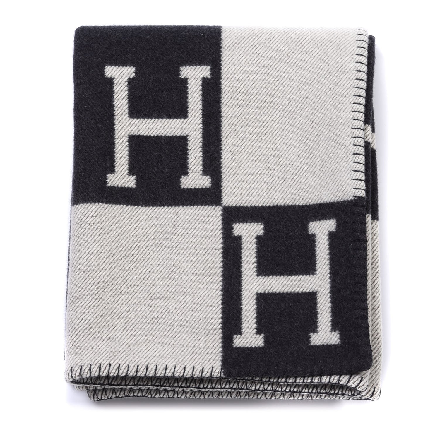 Wool Cashmere Avalon Blanket Ecru Gris Fonce