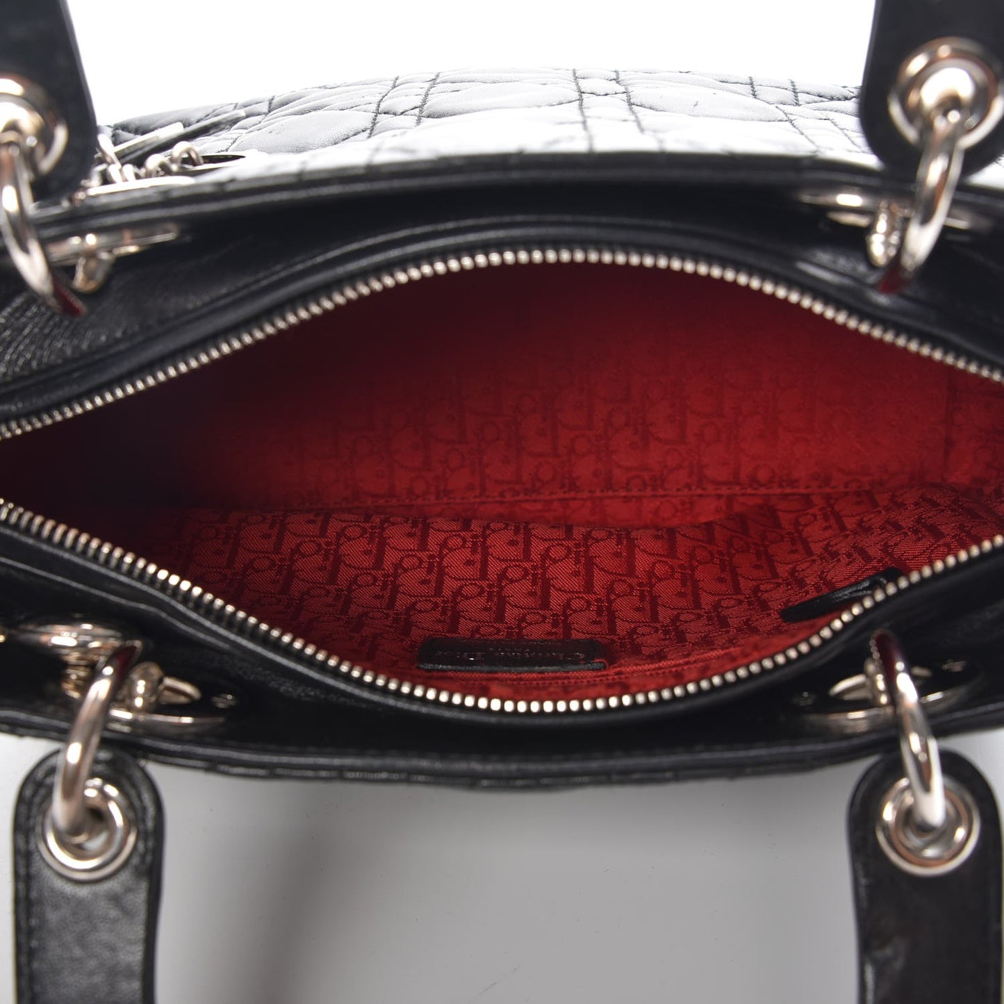Lambskin Cannage Medium Lady Dior Black