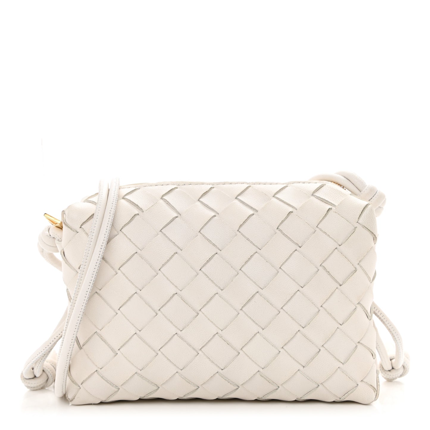 Nappa Intrecciato Mini Loop Camera Bag White
