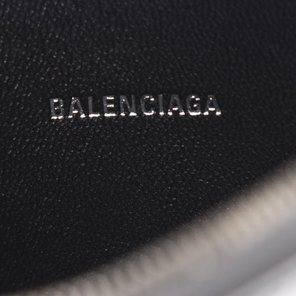 Balenciaga Metallic Goatskin Logo Large Everyday Zip Pouch Argent Black 5 of 6