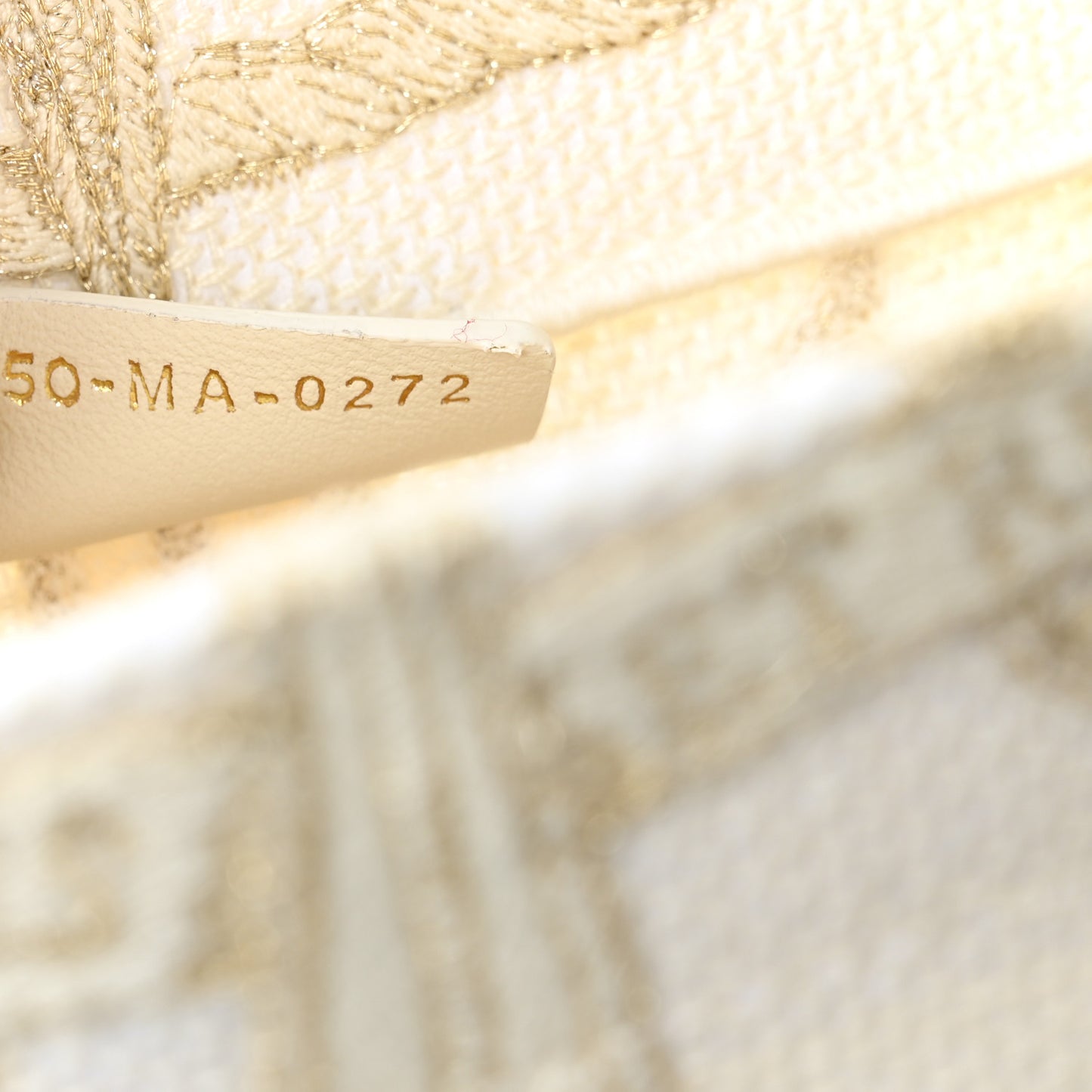 Canvas Embroidered Medium Reve d'Infini Book Tote Gold