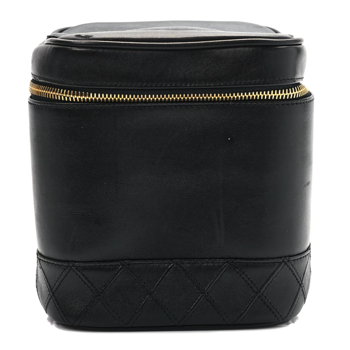 Lambskin Vanity Cosmetic Case Black