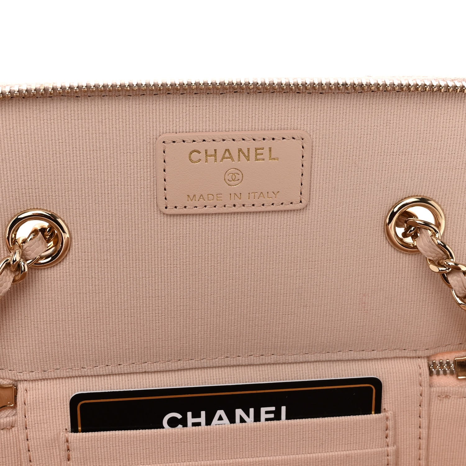 Chanel Caviar Quilted Small Vanity Case With Chain Light Beige 5 of 5