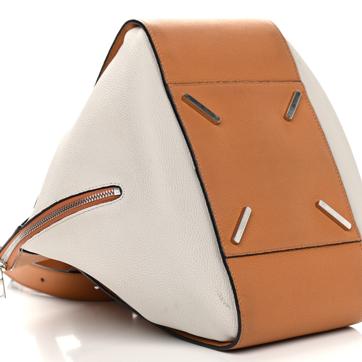 Calfskin Medium Hammock Shoulder Bag Tan White