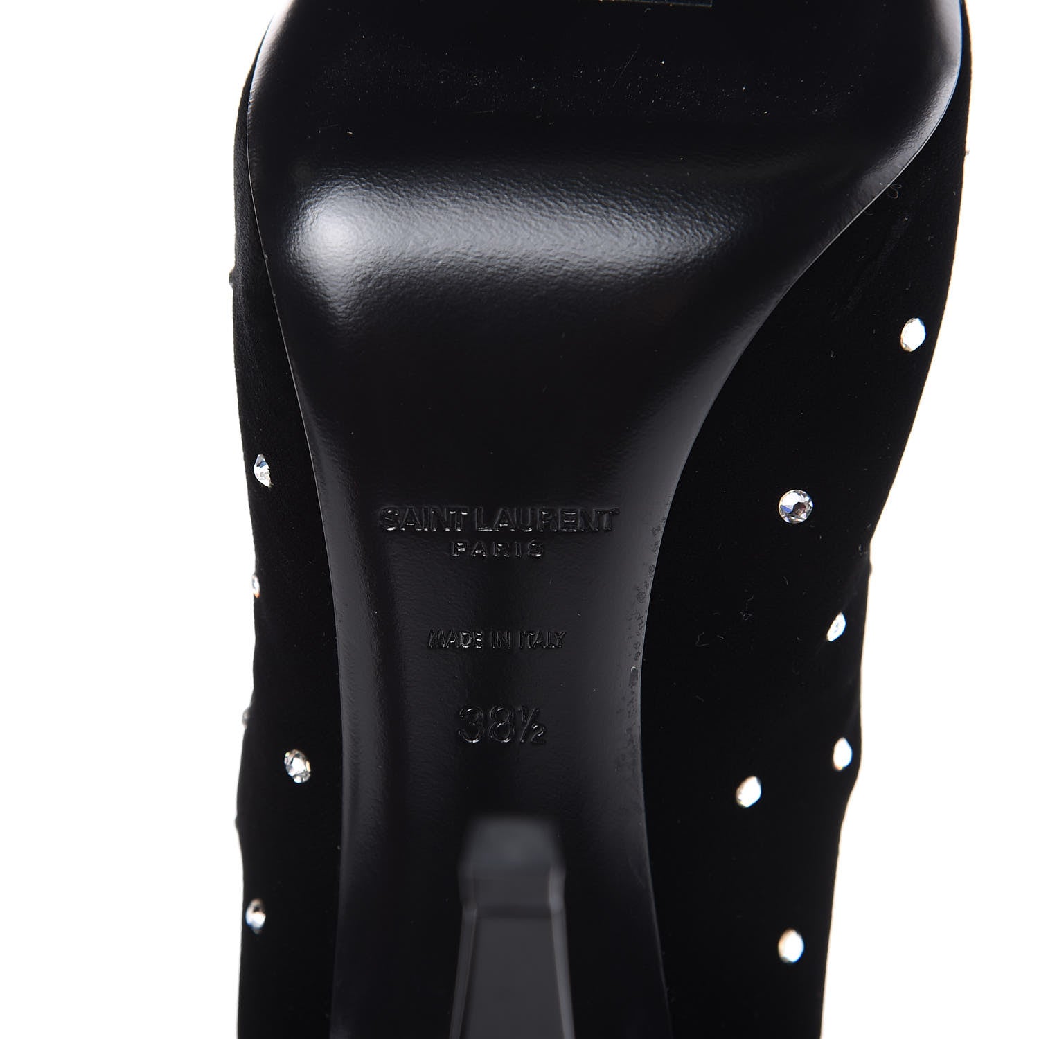 Saint Laurent Velluto Master Crystal Strass Freja 105 Ankle Booties 38.5 Black 6 of 8