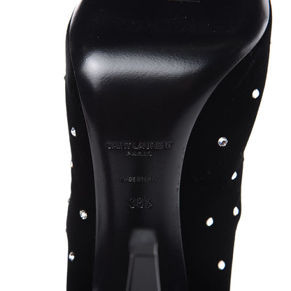 Saint Laurent Velluto Master Crystal Strass Freja 105 Ankle Booties 38.5 Black 6 of 8