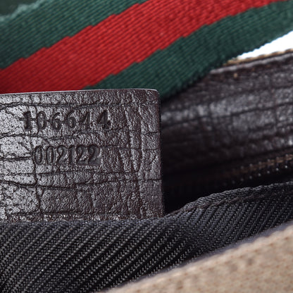 Gucci Canvas Web Shoulder Bag Dark Brown 7 of 9