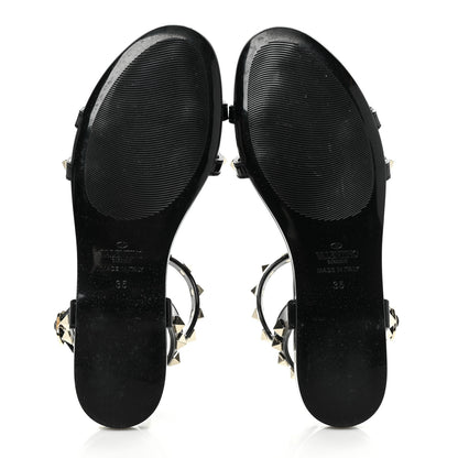 Valentino Garavani PVC Jelly Rockstud Caged Sandals 35 Black 5 of 7
