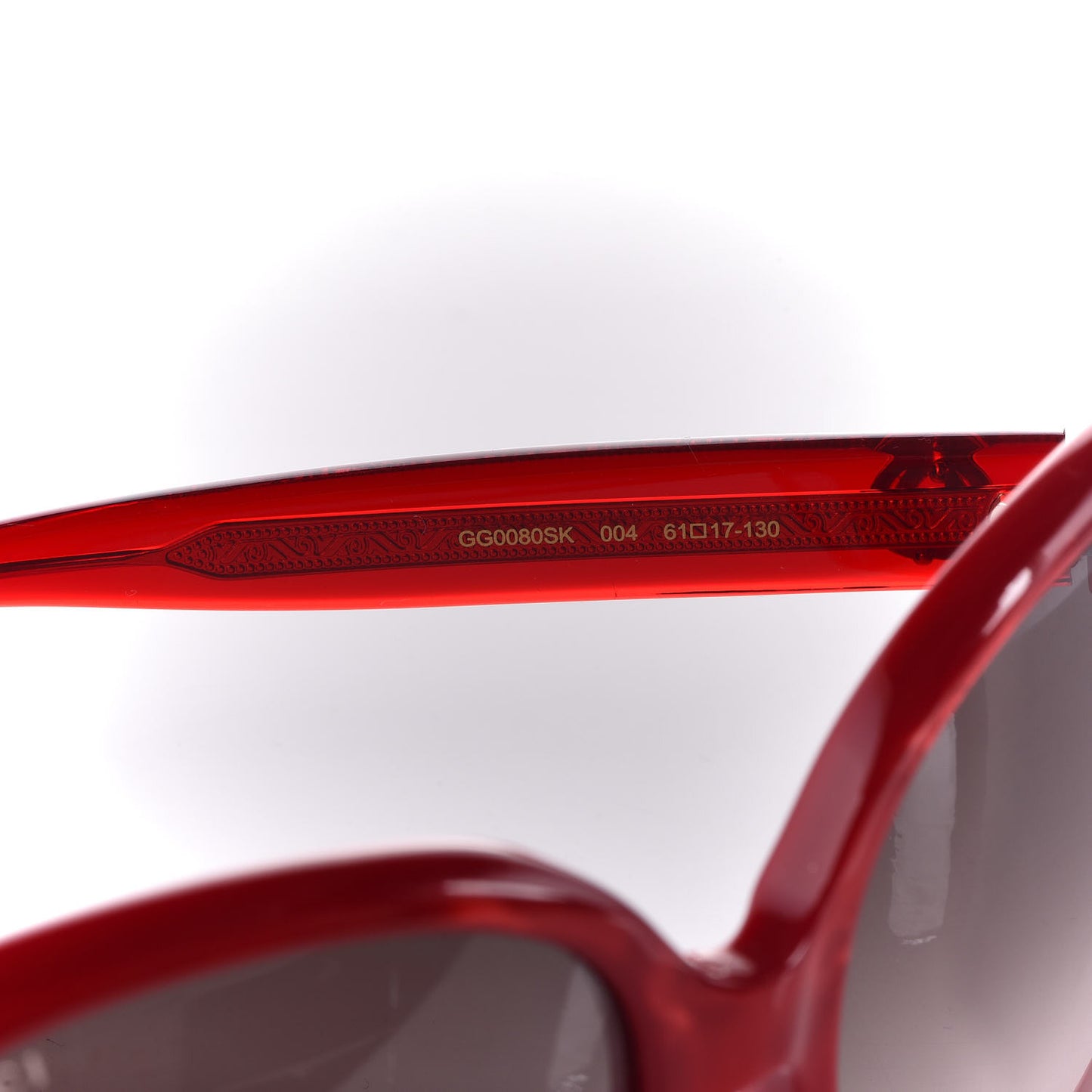 Acetate Oversized Round Sunglasses GG0080SK Red