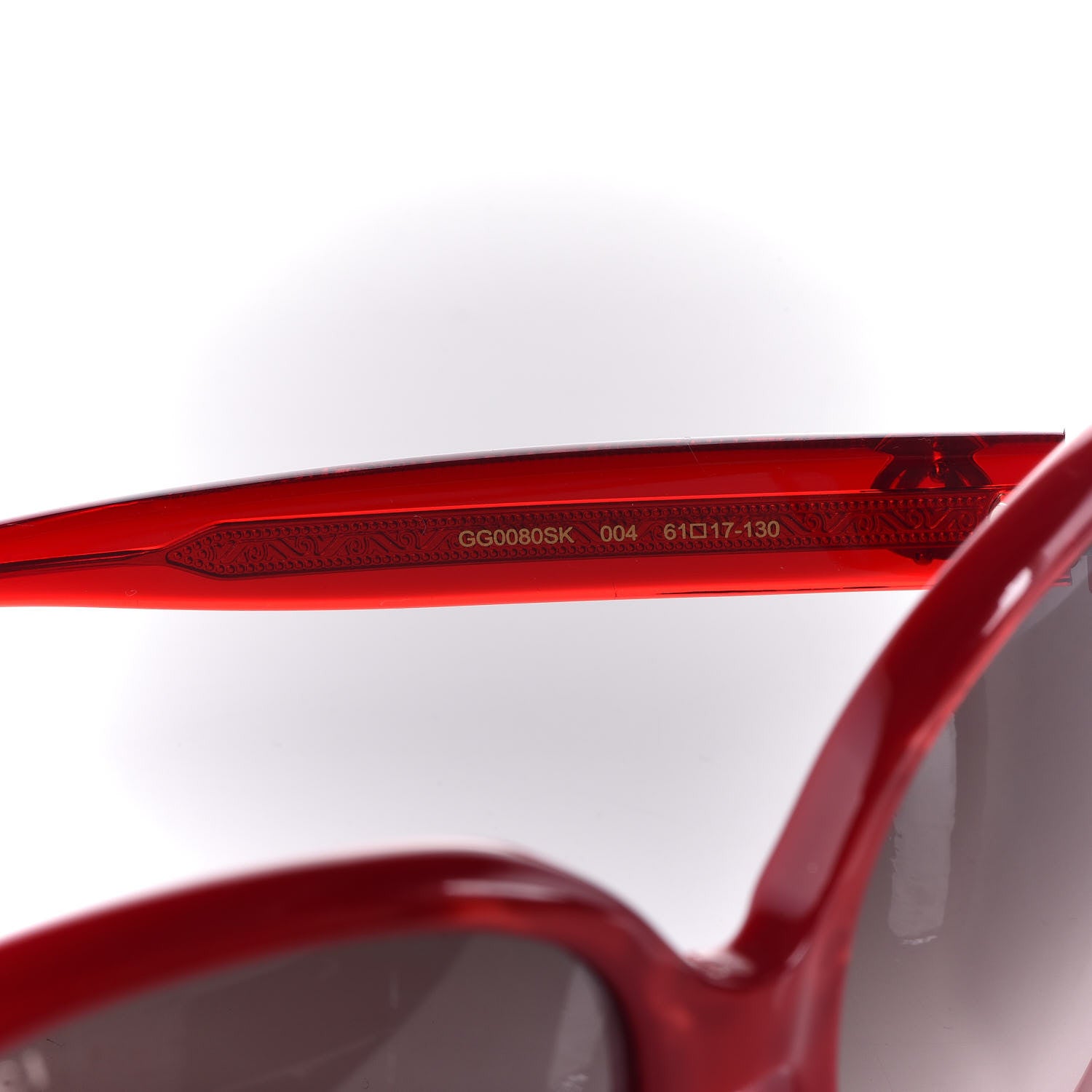 Gucci Acetate Oversized Round Sunglasses GG0080SK Red 6 of 6