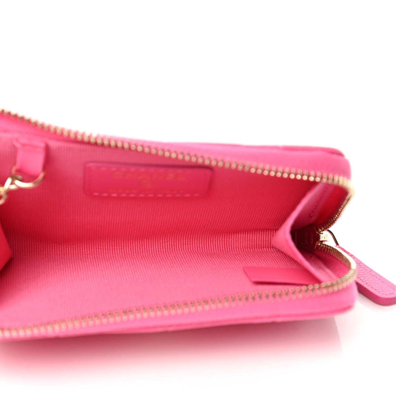 Chanel Caviar Quilted Zipped Key Holder Case Pink 5 of 8