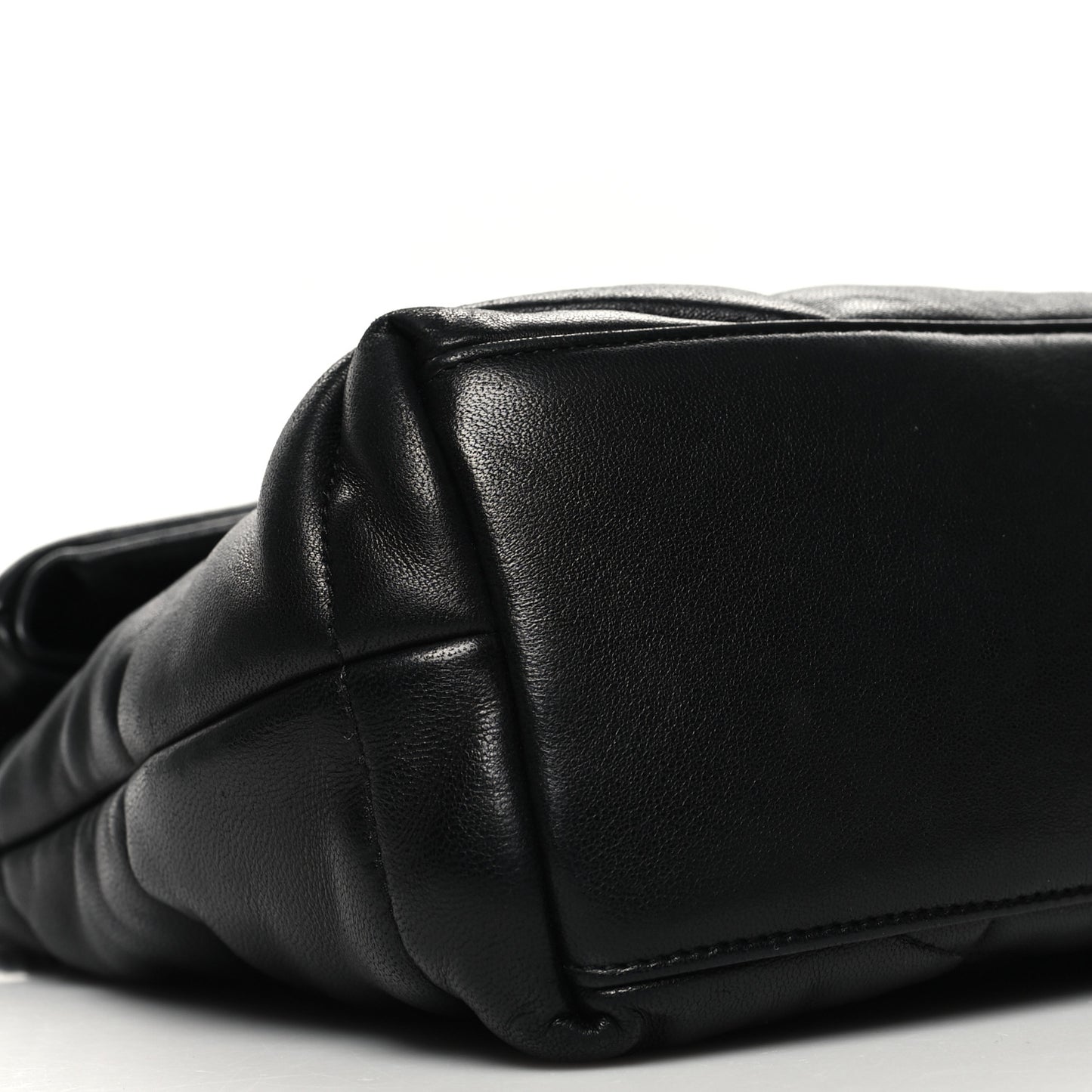 Lambskin Quilted Small Loulou Puffer Monogram Chain Satchel Black