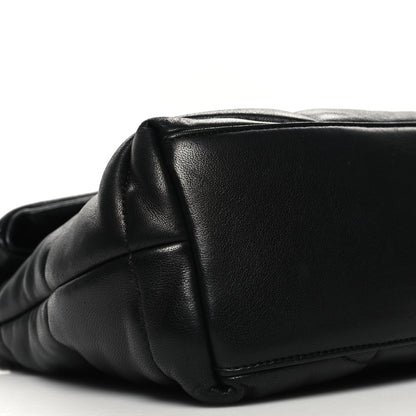 Saint Laurent Lambskin Quilted Small Loulou Puffer Monogram Chain Satchel Black 9 of 11