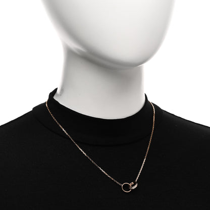 Cartier 18K Pink Gold Diamond Interlocking LOVE Necklace 2 of 4
